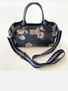 Cath Kidston Island Bunch Mini Crossbody Day Bag Blue Floral Coated Cotton
